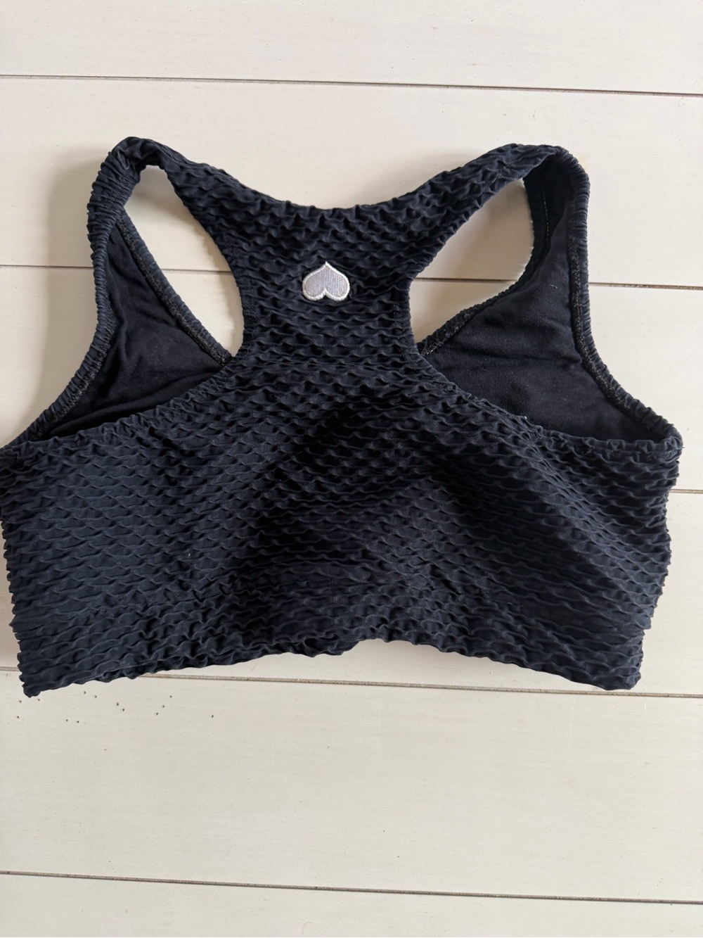 Booty by Brabants Black Textured Racerback Sports Bra Croco - Picture 2 of 2